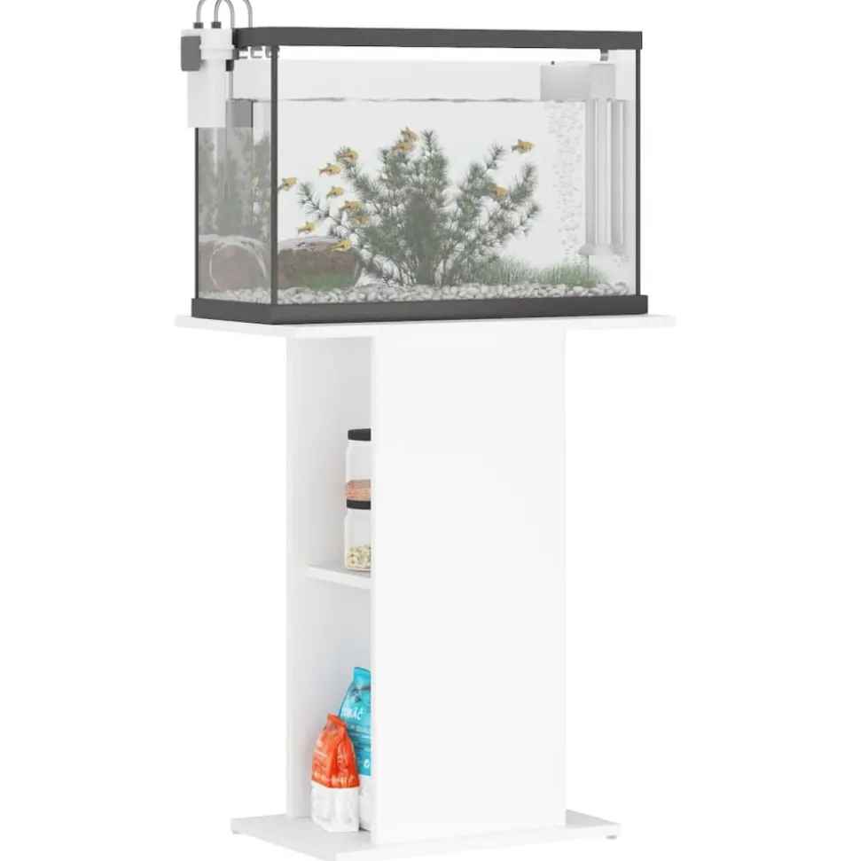 vidaXL Aquariumstandaard 60,5x36x72,5 cm bewerkt hout wit