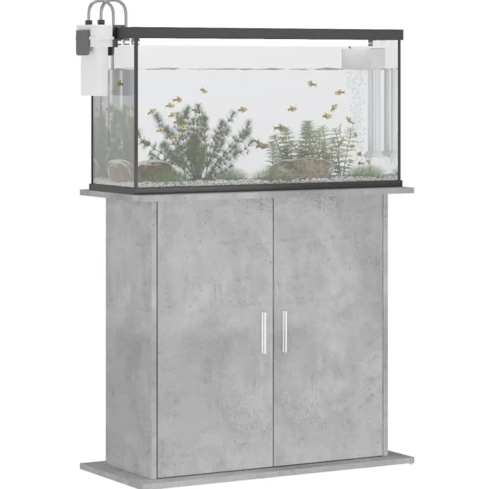 vidaXL Aquariumstandaard Betongrijs 81x36x73 cm Bewerkt hout