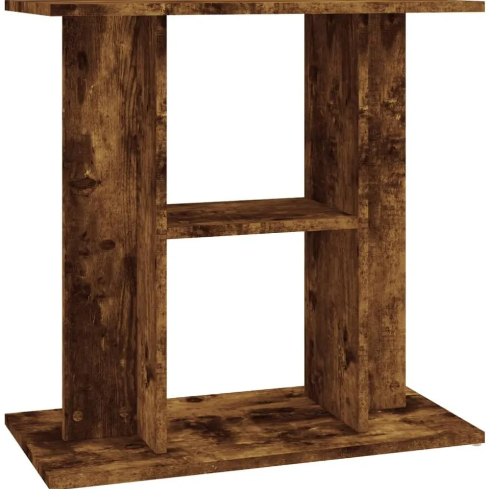 vidaXL Aquariumstandaard Gerookt Eikenhout 60x30x60 cm Bewerkt Hout