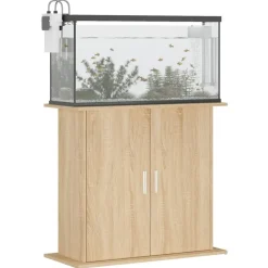 vidaXL Aquariumstandaard Sonoma Eiken 81x36x73 cm Bewerkt Hout