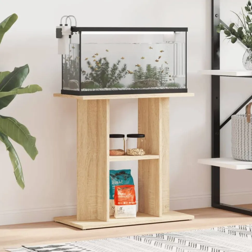 vidaXL Aquariumstandaard 60x30x60 cm bewerkt hout sonoma eikenkleurig