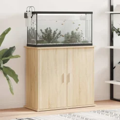 vidaXL Aquariumstandaard Sonoma Eiken 81x36x73 cm Bewerkt Hout