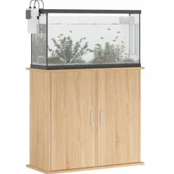 vidaXL Aquariumstandaard Sonoma Eiken 81x36x73 cm Bewerkt Hout