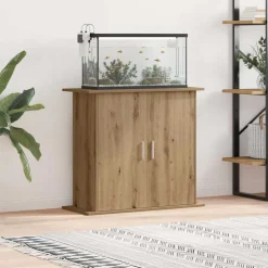 vidaXL Aquariumstandaard Artisan Eikenhout 81x36x73 cm Bewerkt Hout