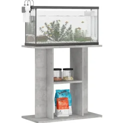 vidaXL Aquariumstandaard Betongrijs 60x30x60 cm Bewerkt hout