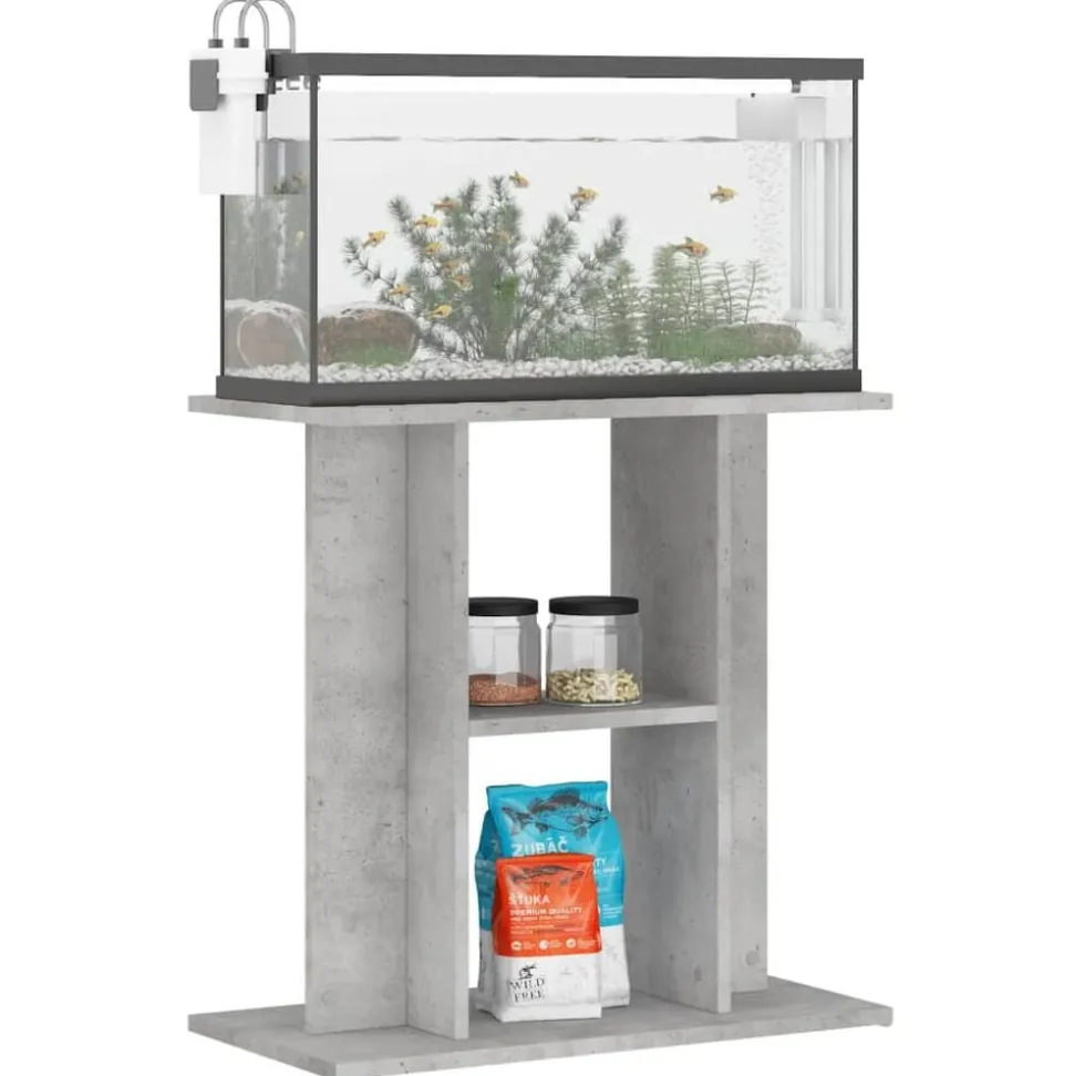 vidaXL Aquariumstandaard Betongrijs 60x30x60 cm Bewerkt hout
