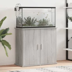 vidaXL Aquariumstandaard 81x36x73 cm bewerkt hout grijs sonoma eiken