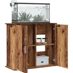vidaXL Aquariumstandaard 81x36x73 cm bewerkt hout oud houtkleurig