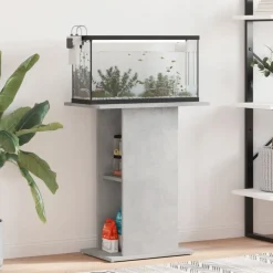 vidaXL Aquariumstandaard betongrijs 60,5x36x72,5 cm bewerkt hout