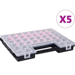 vidaXL Assortimentsdozen 5 st met verdelers 385x283x50 mm kunststof