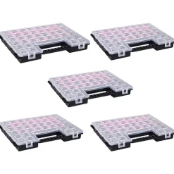 vidaXL Assortimentsdozen 5 st met verdelers 385x283x50 mm kunststof