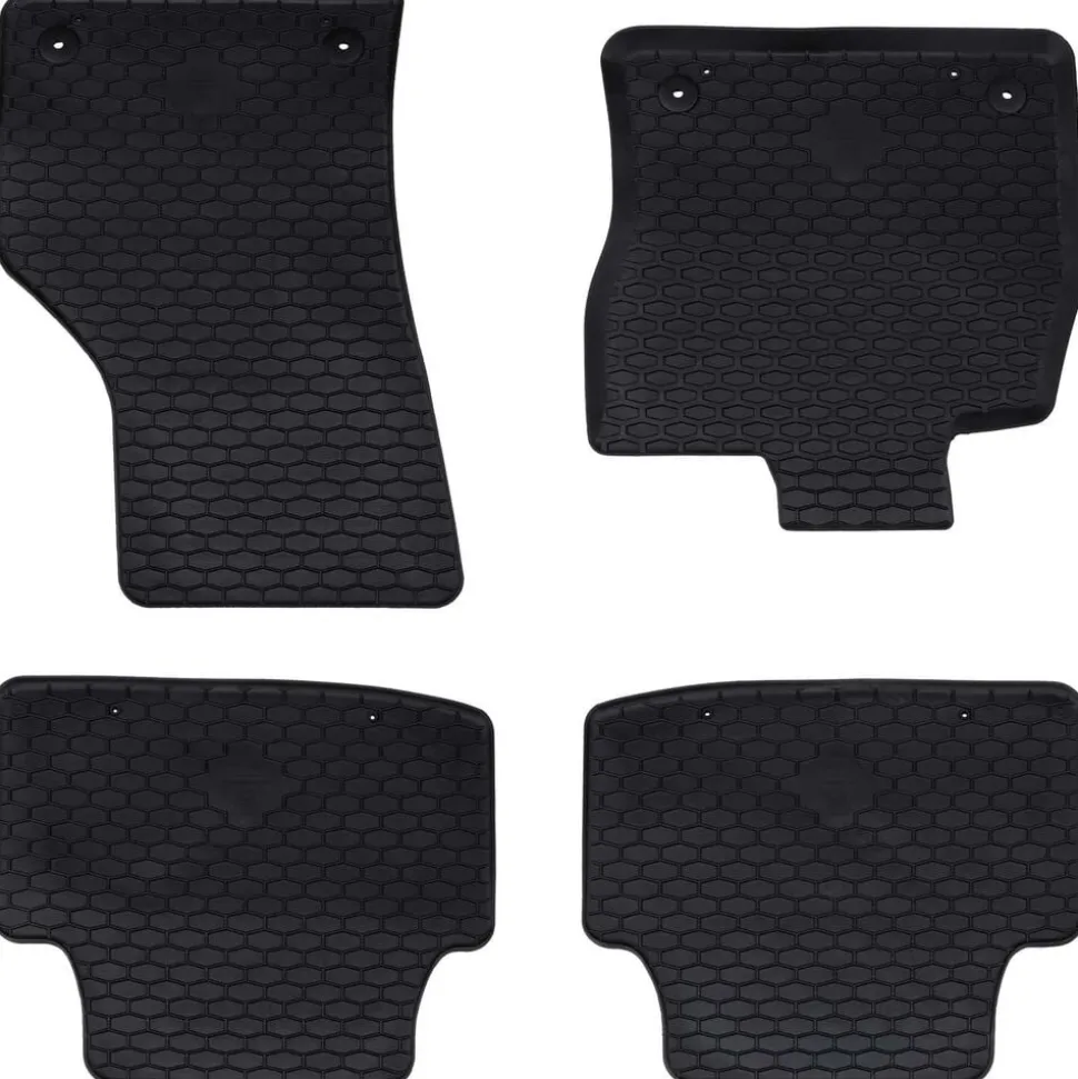 vidaXL Autobodemmat 4 pcs Zwart Rubber