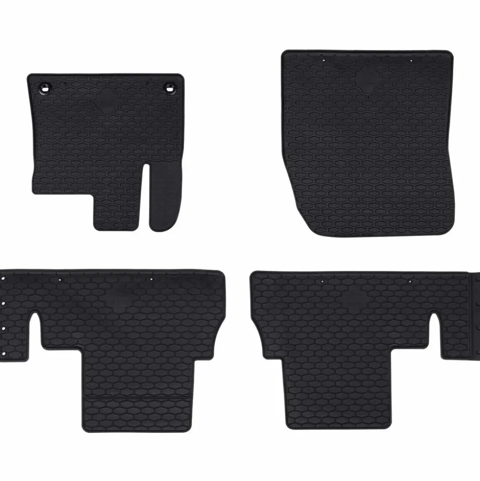 vidaXL Autobodemmat 4 pcs Zwart Rubber