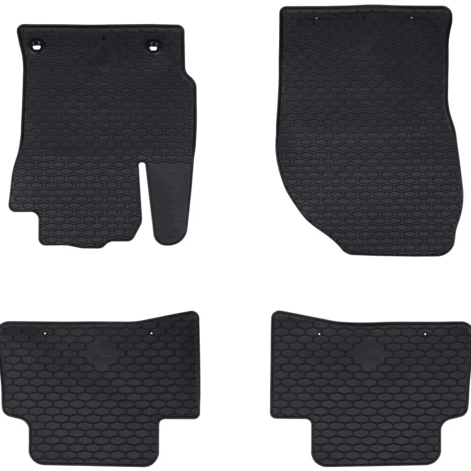 vidaXL Autobodemmat 4 pcs Zwart Rubber