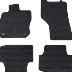vidaXL Autobodemmat 4 pcs Zwart Rubber