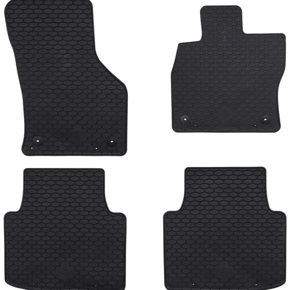 vidaXL Autobodemmat 4 pcs Zwart Rubber