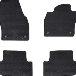 vidaXL Autobodemmat 4 pcs Zwart Rubber