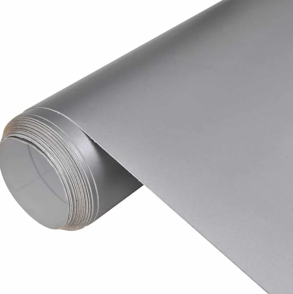 vidaXL Autofolie 100x150 cm matzilverkleurig