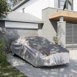vidaXL Autohoes voor sedan hagelbescherming S zilverkleurig en grijs