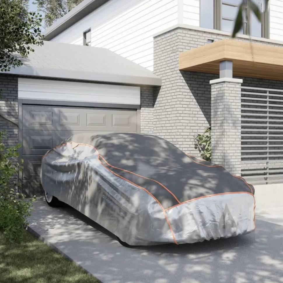 vidaXL Autohoes voor sedan hagelbescherming S zilverkleurig en grijs