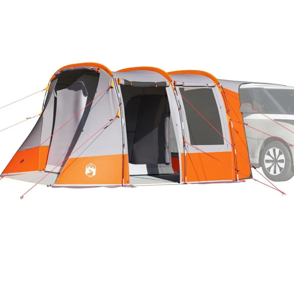 vidaXL Autotent waterdicht grijs en oranje