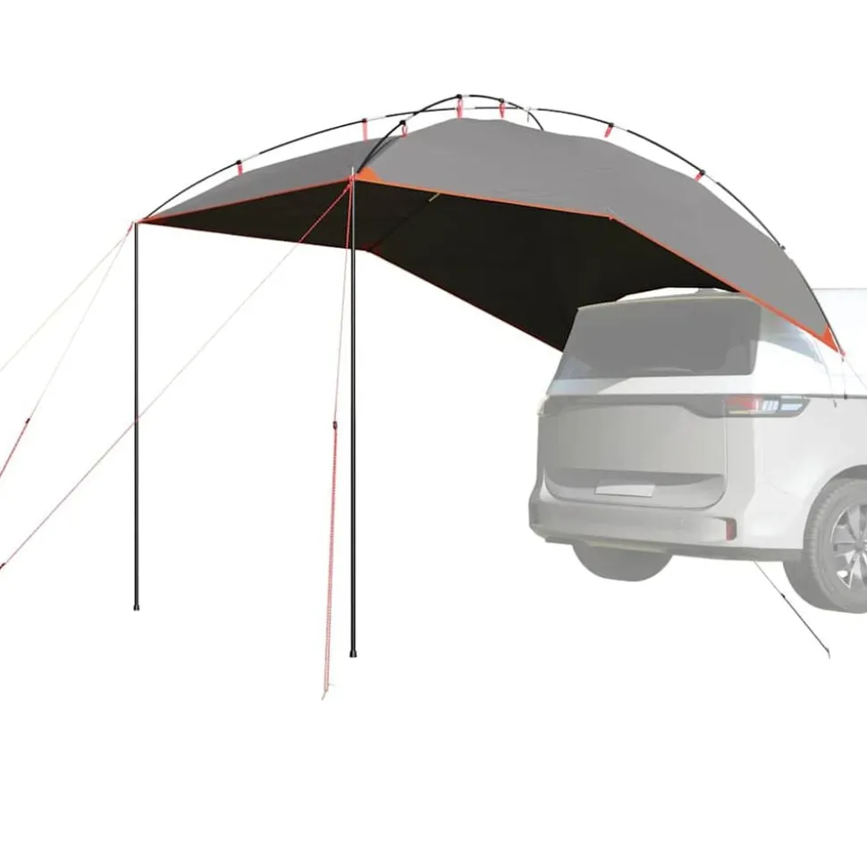 vidaXL Autotent waterdicht grijs en oranje