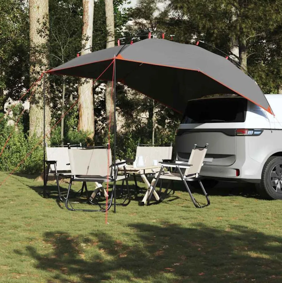 vidaXL Autotent waterdicht grijs en oranje