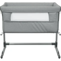 vidaXL Babybed met matras linnen lichtgrijs