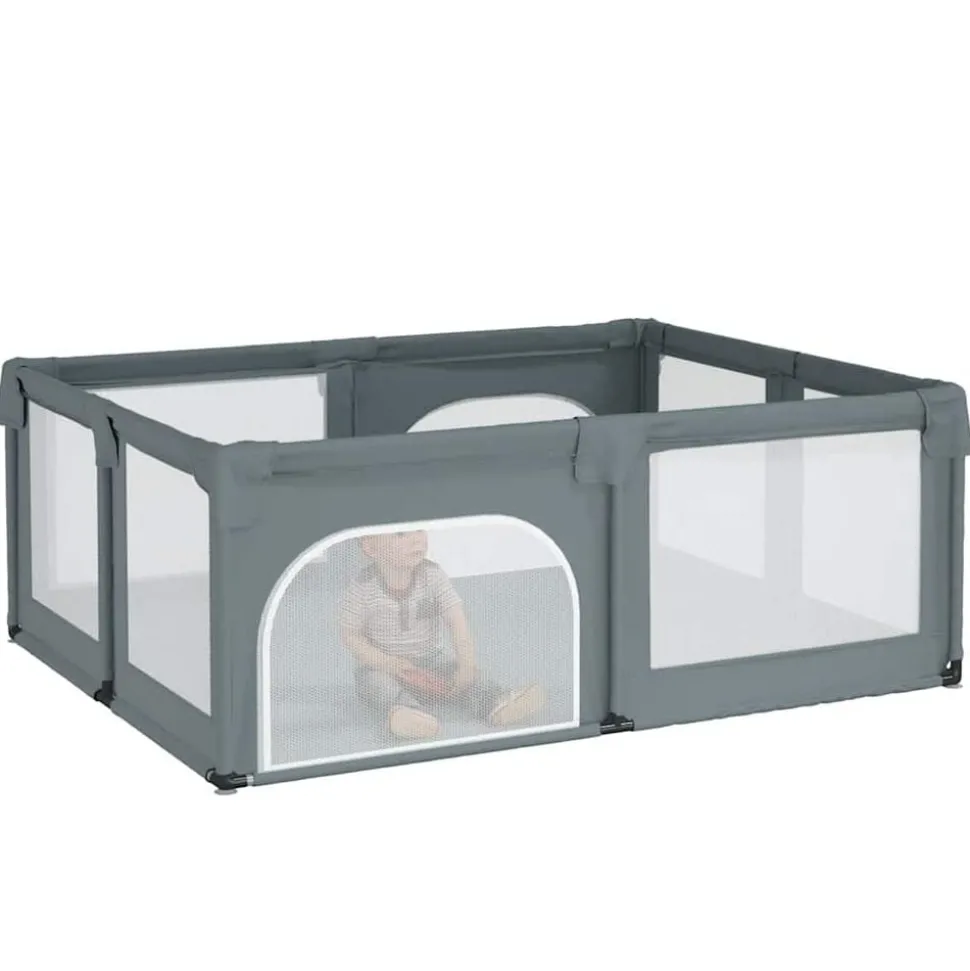 vidaXL Babybox met 2 deuren oxford stof lichtgrijs