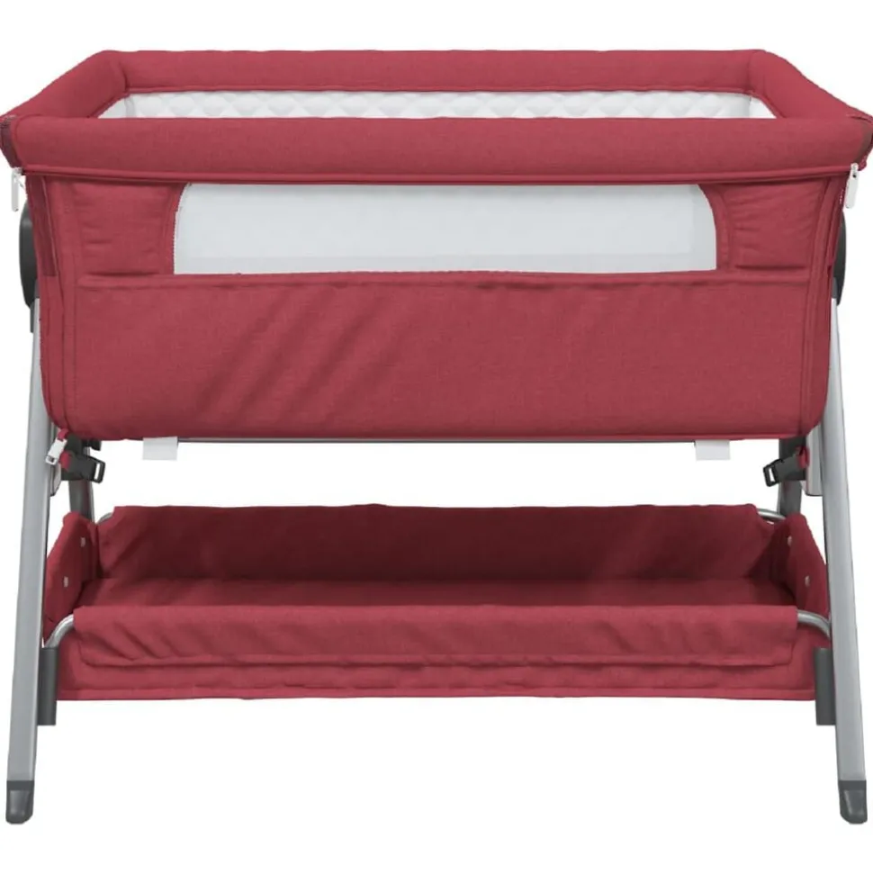 vidaXL Babybox met matras linnen rood