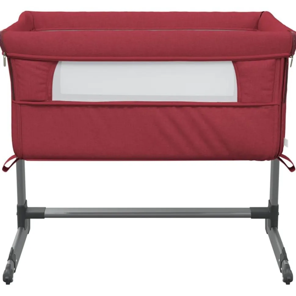 vidaXL Babybox met matras linnen rood