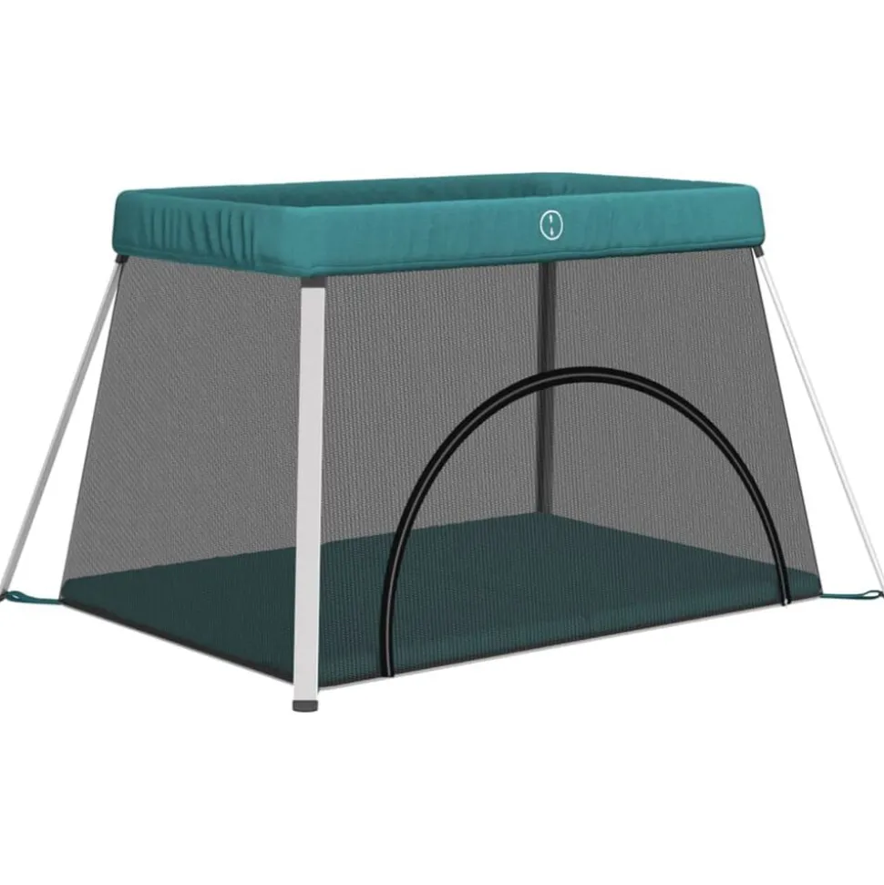 vidaXL Babybox met matras linnen groen
