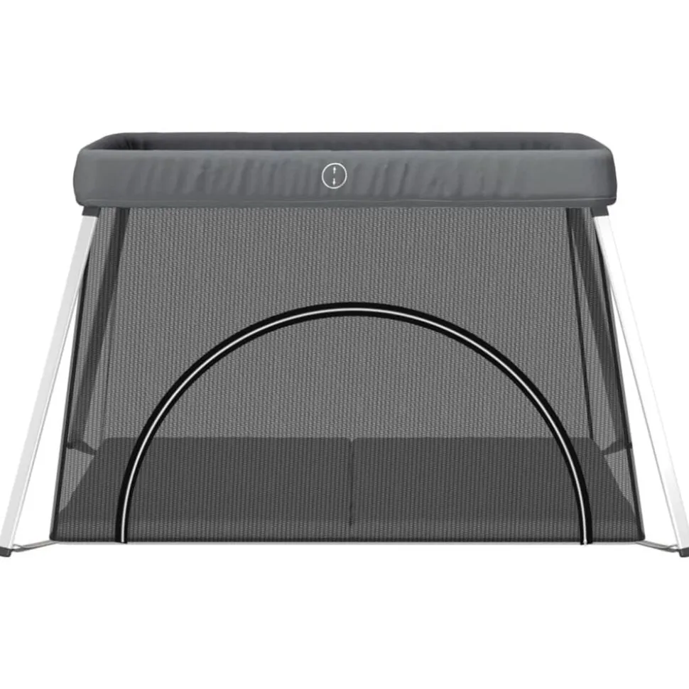 vidaXL Babybox met matras linnen donkergrijs