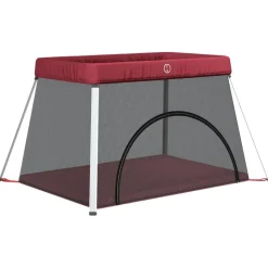 vidaXL Babybox met matras linnen rood