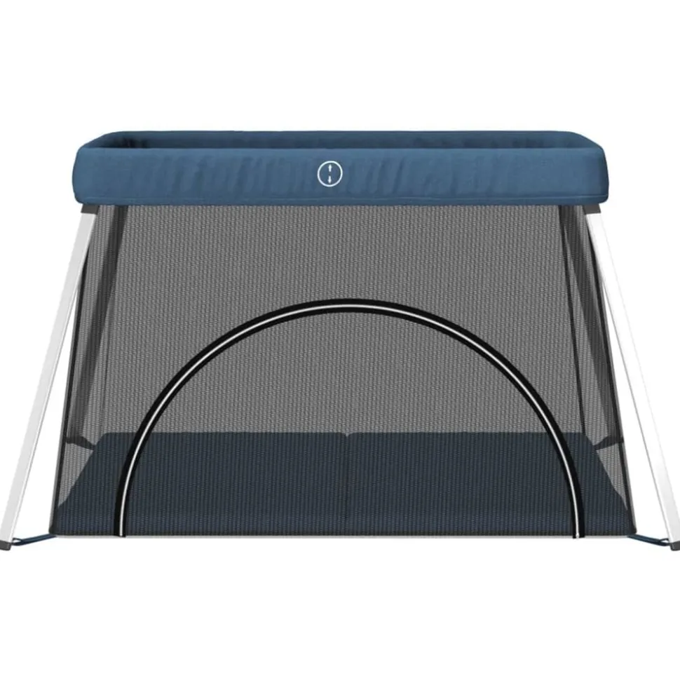 vidaXL Babybox met matras linnen marineblauw