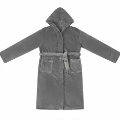vidaXL Badjas Hoodie Donkergrijs s Flanel