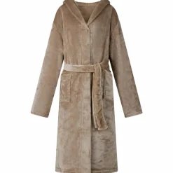 vidaXL Badjas Hoodie Kameel s Flanel