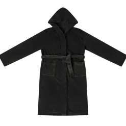 vidaXL Badjas Hoodie Zwart s Flanel