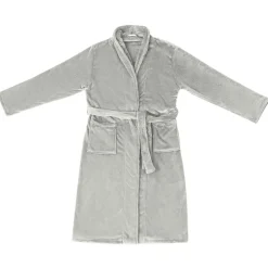 vidaXL Badjas zonder Kap Grijs s Flanel