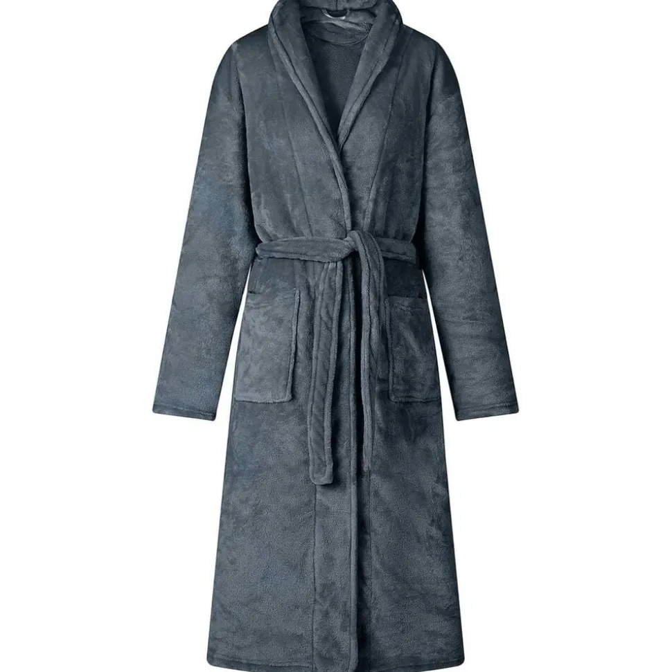 vidaXL Badjas zonder Kap Marineblauw s Flanel