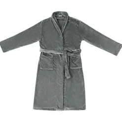 vidaXL Badjas zonder Kap Donkergrijs s Flanel
