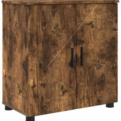 vidaXL Badkamer Kast met opslag Gerookt eiken 61 x 35 x 64 cm