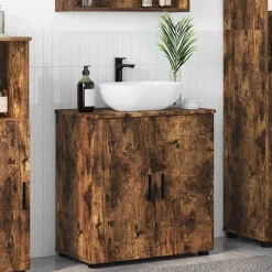 vidaXL Badkamer Kast met opslag Gerookt eiken 61 x 35 x 64 cm