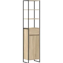 vidaXL Badkamer Kast met lade Sonoma 40 x 30 x 180 cm Bewerkt hout