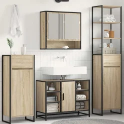 vidaXL Badkamer Kast met lade Sonoma 40 x 30 x 180 cm Bewerkt hout