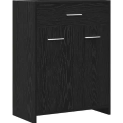 vidaXL Badkamer Kast met lade Zwart Eiken 60 x 33 x 80 cm Bewerkt hout