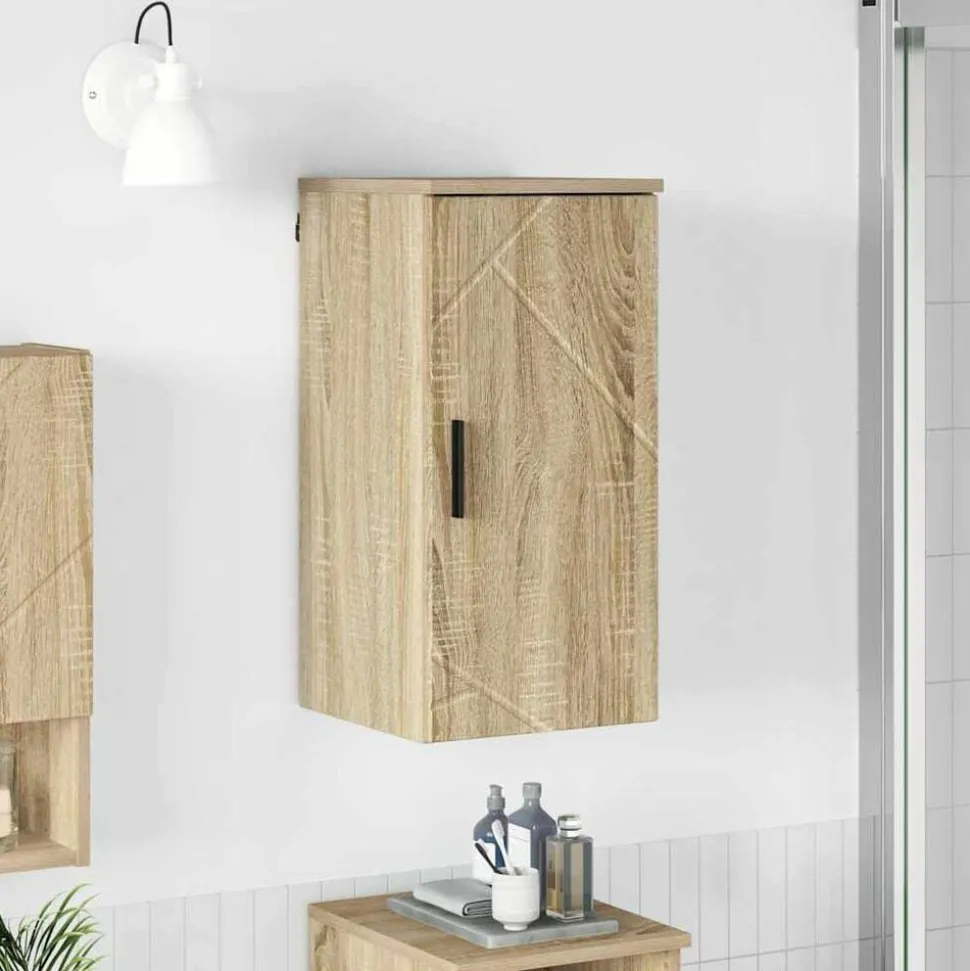 vidaXL Badkamer Kast Wandgemonteerd Sonoma Eiken 30 x 31,5 x 61 cm