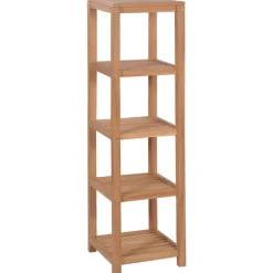 vidaXL Badkamer opbergrek 4-laags 42x42x165 cm massief teakhout
