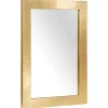 vidaXL Badkamer Spiegel Wandgemonteerd Zwart en Goud 50 x 2,5 x 70 cm