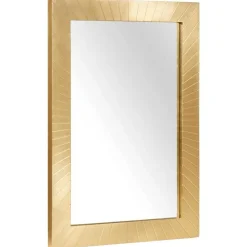 vidaXL Badkamer Spiegel Wandgemonteerd Zwart en Goud 50 x 2,5 x 70 cm